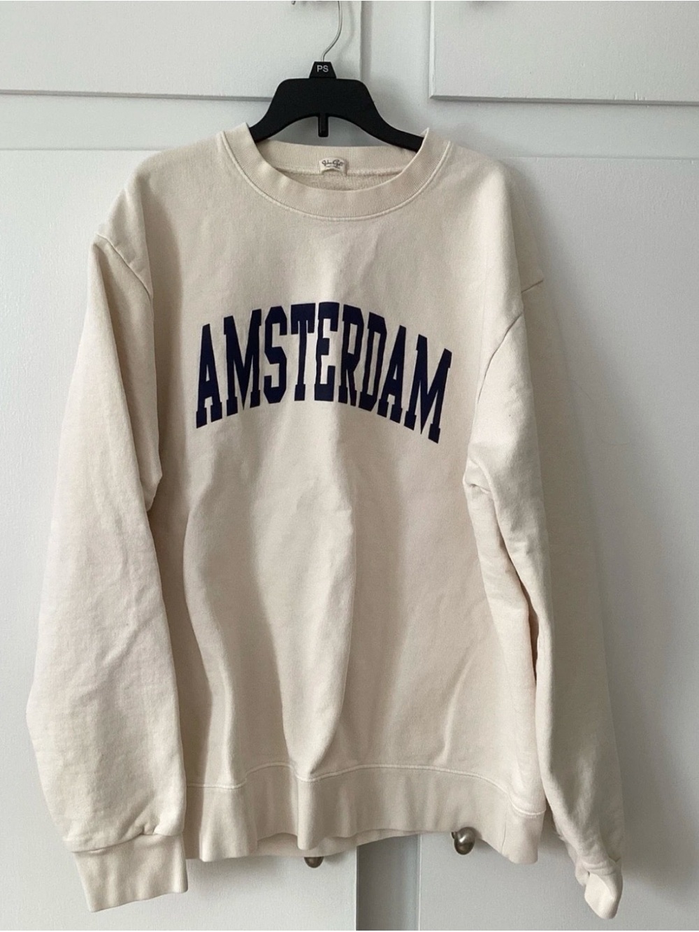 Brandy Melville John Galt Amsterdam Spellout Terry Fleece Crewneck Sweatshirt OS